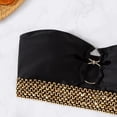 thumbnail image 4 of Traje de baño de bikini bandeau sin tirantes con abertura y anillo en O para mujer, 4 of 6