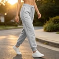 thumbnail image 4 of Resicozy SweatPants for Women Baggy Trousers Wide Leg Elastic Waist Athletic Casual Workout Lounge Joggers with Pockets Gray 2XL, 4 of 7
