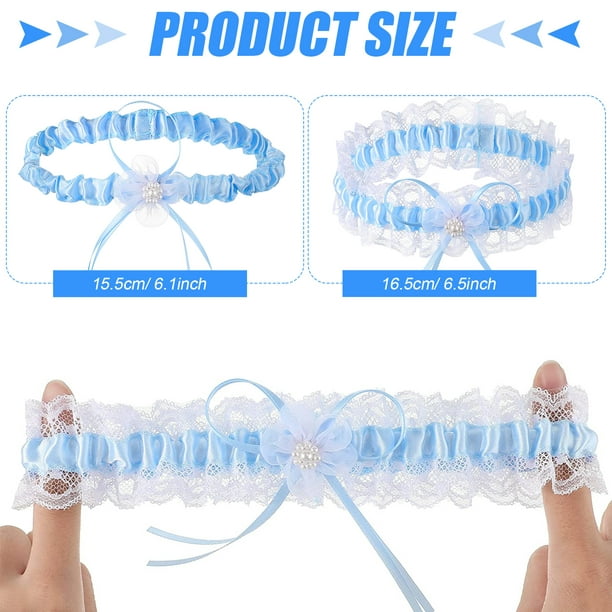Lace Blue Bowknot Wedding Garter White Lace Garter Belt Elastic Leg Garter  Bridal Accessories For Women And Girls