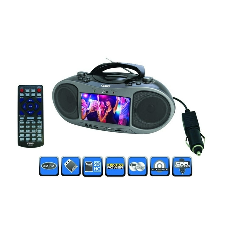 Naxa Electronics NDL-256 7-inch Bluetooth DVD Boombox