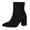 Black, variant on Women's Gogo Boots Mid Calf Block Heeled Pointed Toe Short Booties Solid Color 2026 Fall Fashion Ladies Party Dance Shoes