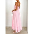thumbnail image 3 of Women's Floral Embroidered Spaghetti Strap Maxi Dress 100% Polyester Lightweight Summer Gown for Casual Wear Everyday, 3 of 14