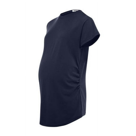 Miss Military Mom Women's Nursing Tops for Breastfeeding Shirts Maternity Clothes Pregnant s Nursing Solid Color Crew Neck Short Sleeve Maternity T-Shirt Navy Blue