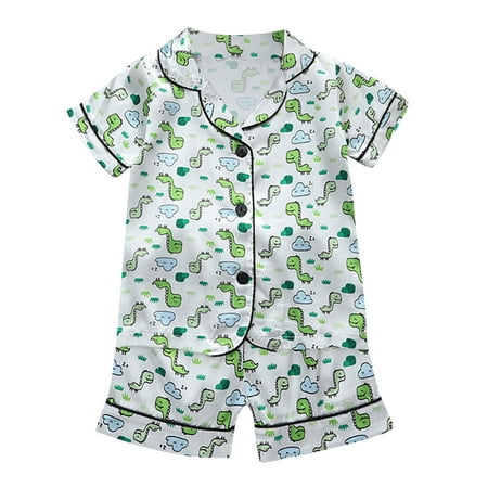 

Kids Toddler Girls Sleepwear Outfits Pajamas Spring Summer Cartoon Printed Short Sleeve Lovely Clothes Baby Child Kids Playwear Streetwear