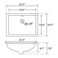 thumbnail image 4 of Bathroom Vessel Sinks, Undermount Bathroom Sink, Ceramic Lavatory Vanity Vessel Sink with Overflow, Rectangle Sink, Undercounter Basin, White, 4 of 9