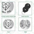 thumbnail image 3 of 1set Pocket Hug Token Long Distance Relationship Keepsake Token Engraved Double Sided Pocket Token Coin Sign with Leather Keychains for Friend Sisters Encouragement Gift 1.2 x 1.2Inch, 3 of 8