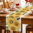 thumbnail image 5 of Sunflower Table Runner 48 Inches, Green Botanical Yellow Floral Summer Bed Runner Dresser Scarves Tabletop for Indoor Outdoor Parties/Ceremony/Banquet, 13" x 48", 5 of 9