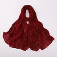thumbnail image 2 of Clearance!Uooqdmx Head Scarf, Chiffon Scarf, Head Scarf for Women's Hair, Women's Solid Color Crinkled Hat with Muslim Ethnic Hijab, Head Coverings for Women, Red 1 A, 2 of 9