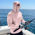 thumbnail image 6 of Long Sleeve Sun Shirt Men UPF 50+ Rash Guard Cooling Fishing Hoodies with Mask Casual Summer UV SPF Hiking Blouses, M, 6 of 10