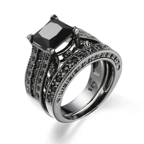 EGNMCR Rings 2-in-1 Womens Vintage Diamond Engagement Wedding Set the ring