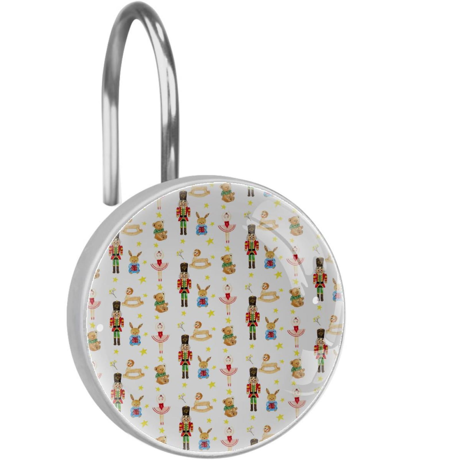 Christmas Shower Curtain Hooks（Set of 12）for Home Hotel Shower Rods