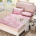 thumbnail image 3 of Toystoory Colchoneta plegable de seda helada para dormir, colchoneta de verano para dormir, 3 uds. Juegos de cama rosa 1.5x1.98m, 3 of 6