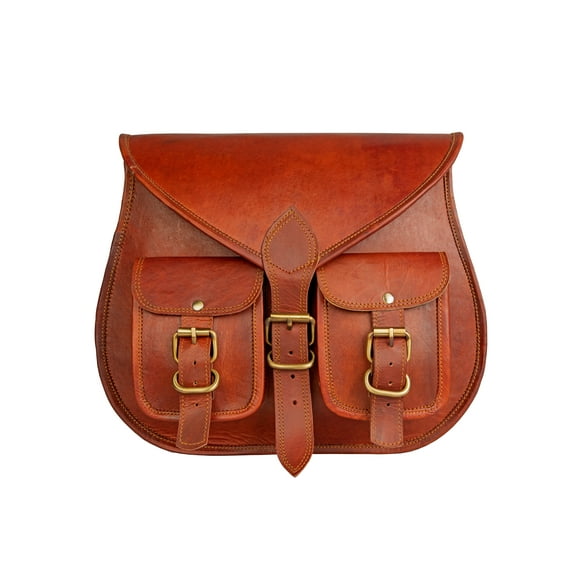 Handmade Leather Gypsy Bag With Two Pockets.