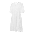 thumbnail image 3 of SAYOO , vestido de chifón de verano para mujer, vestido informal de media manga con cuello en V y estampado de puntos de Color sólido para fiesta SAYOO  Moda, 3 of 9