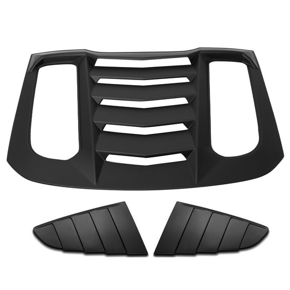 Ikon Motorsports Compatible with 15-23 Ford Mustang IKON V2 Style Rear Window Louver Side Quarter Scoop Vent