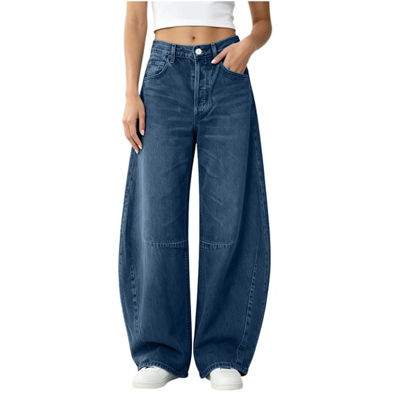 AcaicsNo Boundaries Women's Loose-Fit Wide-Leg Jeans,40.16",40.55",40.94",41.34",41.93"Length Women's Sizes S-XXL