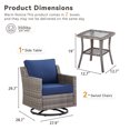 thumbnail image 2 of Planntonneo 3 Pieces Wicker Patio Furniture Set-Swivel Patio Chairs Set of 2 with Rattan Table, Outdoor Bistro Sets for Porch Deck Balcony Garden, Grey/Blue, 2 of 9