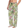 thumbnail image 6 of Salouo Flowers And Buds Print Pajama Pants for Men, Lounge Pants Elastic Waistband Casual Men's sleepwear Loungewear Sleep Pajama Pant -Medium, 6 of 7