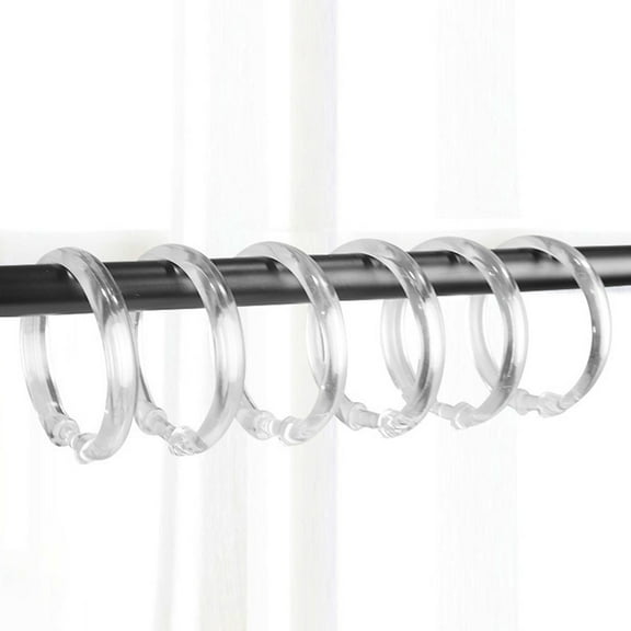 DRAFIDEEP 24Pcs Clear Plastic Shower Curtain Rings for Bathroom Use 1.97X1.97X0.1In