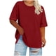 thumbnail image 2 of Tejiojio Women's Plus Size Round Neck Short Sleeve Solid Color T-Shirt for Spring Summer XL-5XL, 2 of 6