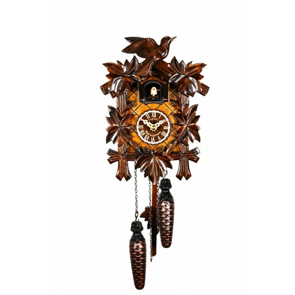 Quartz Cuckoo Clock 5-leaves, bird, Size: 8 inch, EN 522 Q