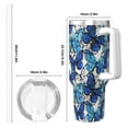 thumbnail image 4 of Uemuo Blue and White Butterflies Print 40oz Ice Bully With Handle And Straw Stainless Steel Vacuum Insulated Cup And 2 In 1 Straw Lid Insulated Travel Tumbler, 4 of 8