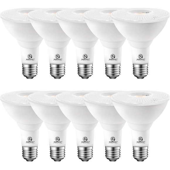 Energetic 10 Pack PAR30 LED Bulbs, Flood Light Outdoor Indoor 75 Watt Equivalent 10W Dimmable,3000K Warm White,1000 Lumens,E26 Base,IP65 Waterproof LED Recessed Light Bulbs for Security