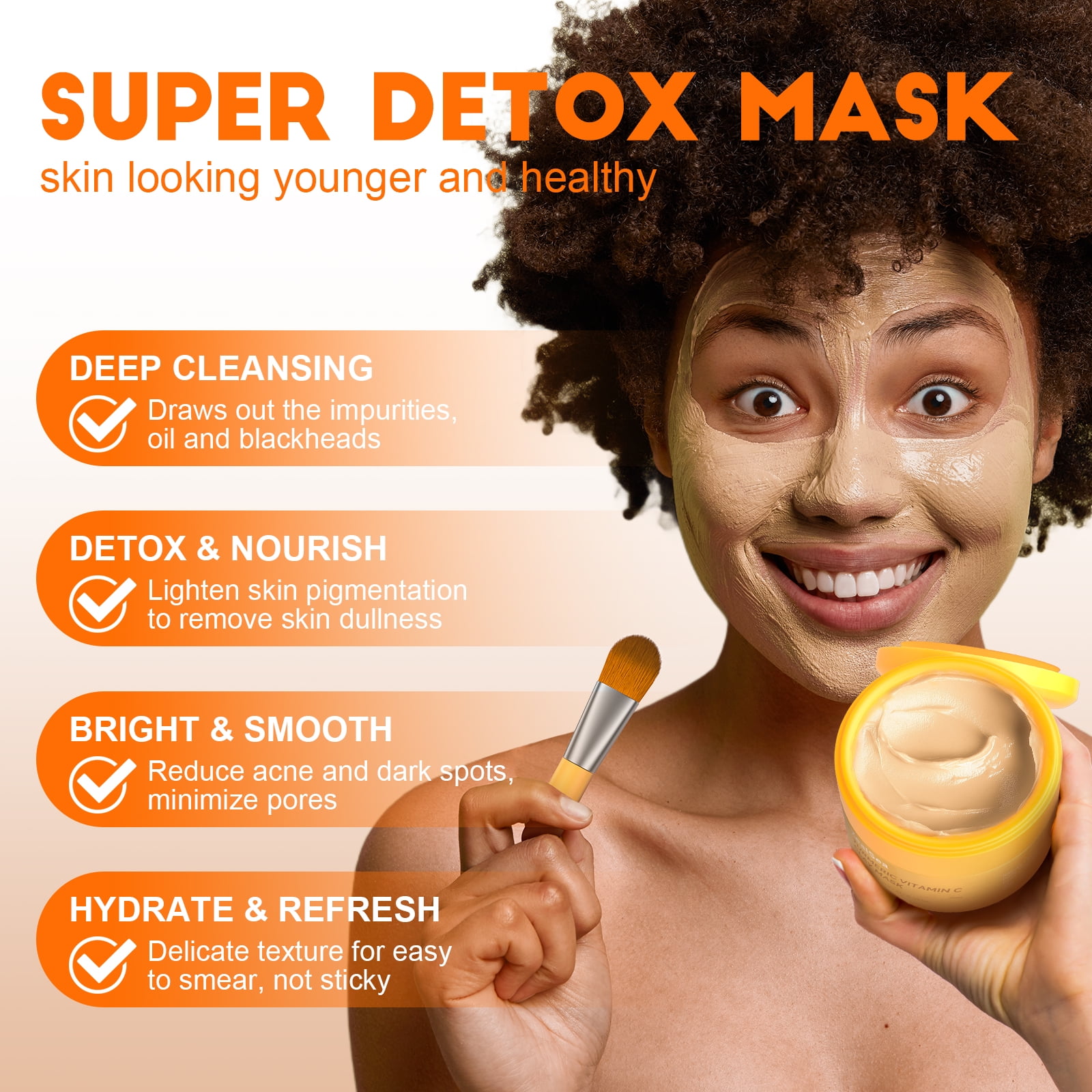ZealSea Vitamin C Kaolin Clay Mask with Turmeric Brighten Deep