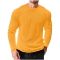 thumbnail image 3 of ZUKMRJPC Men's Long Sleeve Waffle Shirts Crewneck Knit Texture Pullover Tops Comfy Breathable Athletic Gym Workout Basic Tee Shirts, 3 of 4
