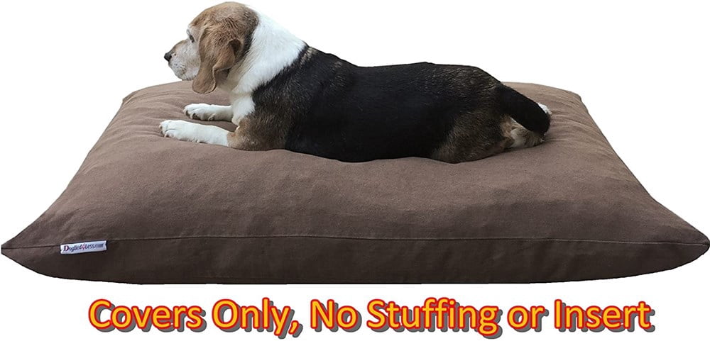 Dogbed4less Pet Bed Cover Set with Waterproof Liner and Zipper, 48 x 29 inch, Denim Brown, 2 Count