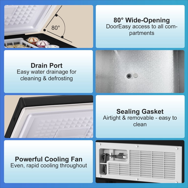 WANAI 3.5 Cu.ft Garage Ready Chest Freezer with Top Open Door