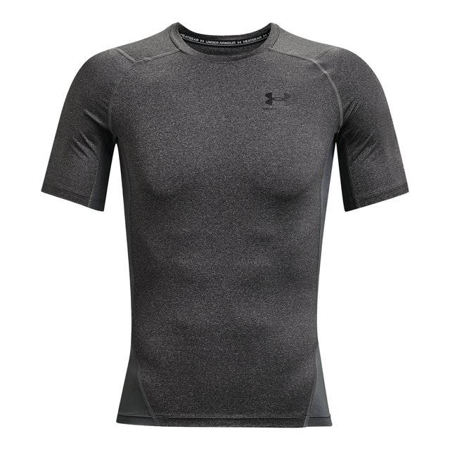 Under Armour - Camisa de Compresión Raglan para Hombre (Carbón Jaspeado, Negro)