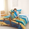 thumbnail image 4 of jejeloiu Relaxed Golden Retriever Full Size Comforter Sets,Beach Chair Scene Bedding Comforter Set For Boys,Blue Yellow,Colorful Stars Reversible,3pcs,1 Comforter and 2 Pillowcases, 4 of 7