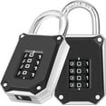 thumbnail image 1 of EcoNesxp Tool Box with Large White Numbers and Reset Cover 4 Digit Combination Lock Black Cabinet 2 Pieces for Gym Lockers, 1 of 2