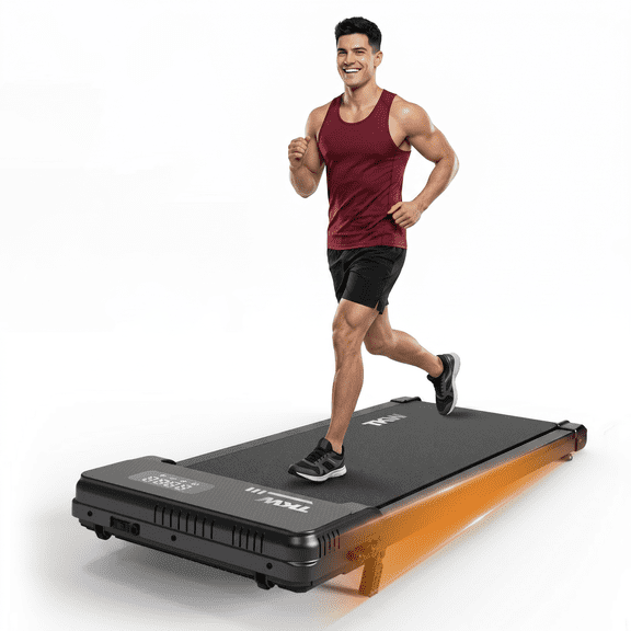 KW Under Desk Treadmill 2-in-1 Walking Pad for Walking and Jogging, 2.5HP Quiet Low-Noise Walking Treadmill with Remote Control Lanyard, 200 lbs Capacity, Compact Home & Office Gym Equipment
