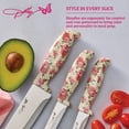 thumbnail image 4 of Dolly Parton 3-Piece Chef Knife Set with Rose Pattern Handles for Kitchen Prep, 4 of 5