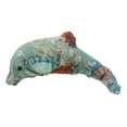 thumbnail image 2 of Marine Bottlenose Dolphin Hand Crafted Paper Mache Colorful Sari Fabric Figurine, 2 of 4