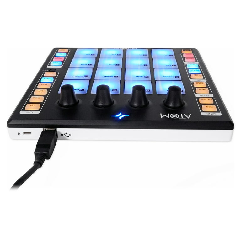 PreSonus ATOM 16 Pad USB MIDI RGB DJ Controller and Studio One Software,  Headphones