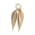 thumbnail image 4 of Coleteros ligeros con lazo para el pelo para damas, mujeres y niñas, ideales para regalar en fiestas navideñas. Beige Amarillo, 4 of 8