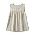 thumbnail image 7 of Admvng Women's Linen Cotton Tank Tops Round Neck Gathered Front Sleeveless Trendy Blouses, 7 of 7