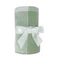 thumbnail image 5 of Ox Bay Green/White Tartan Plaid Cotton Throw Blanket, 50" x 60", 5 of 9