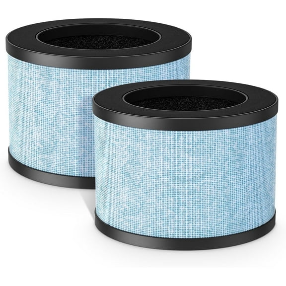 2 Pack MK01 & MK06 True HEPA Replacement Filter, Replacement for AROEVE MK01 & MK06, ToLife TZ-K1, Kloudi DH-JH01 Air Purifier, 4-in-1 Air Filter, Standard Version