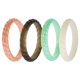 thumbnail image 1 of Juego de anillos trenzados apilables de boda de silicona - Aqua-Rose by ROQ para mujer - Anillo de 4 x 9 mm, 1 of 1
