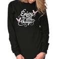 thumbnail image 3 of Cute Enjoy the Little Things Birds Women Plus Size Long Sleeve Graphic Tee Brisco Brands 2X, 3 of 5