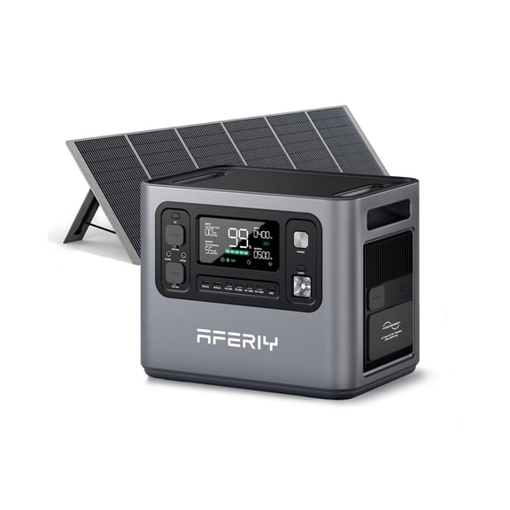 AFERIY P280 2800W Portable Power Station with 400W Solar Panel, 2048Wh LiFePO4 Battery, Expandable to 10kWh, 1800W AC Charging in 38 mins, UPS Solar Generator for Home, Power Outages, Camping, RVs