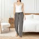 thumbnail image 4 of Balery Black and white houndstooth Pantalones de pijama para mujer, pijamas ultraligeros, pantalones de estar por casa-Medium, 4 of 6
