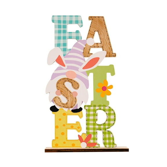Decor up to 50% off C1earance! Uhuya Easter Decorations Easter Wood Printing Decorations Easter Atmosphere Layout B