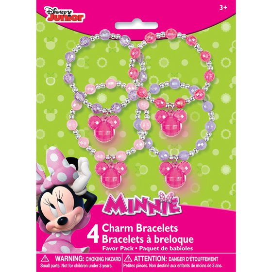 Minnie Mouse Charm Bracelets, Assorted, 4ct