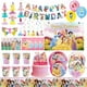 thumbnail image 2 of Decoración de cumpleaños de princesas de Disney, vajilla, vasos de papel, platos, globos, mantel, telón de fondo, pancarta, suministros para fiestas para bebés y niños, 2 of 5