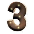thumbnail image 1 of Rustic Vintage 11" Decorative LED Light Glow Letters - Number 3, 1 of 2